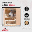 Aleko 6-Person Premium Canadian Hemlock Indoor Wet Dry Sauna With LED Lights (SAK83174)