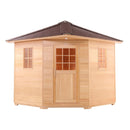 Aleko 8-Person Canadian Hemlock Wet Dry Outdoor Sauna With Asphalt Roof (SAK38275)