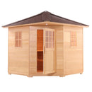 Aleko 8-Person Canadian Hemlock Wet Dry Outdoor Sauna With Asphalt Roof (SAK38275)
