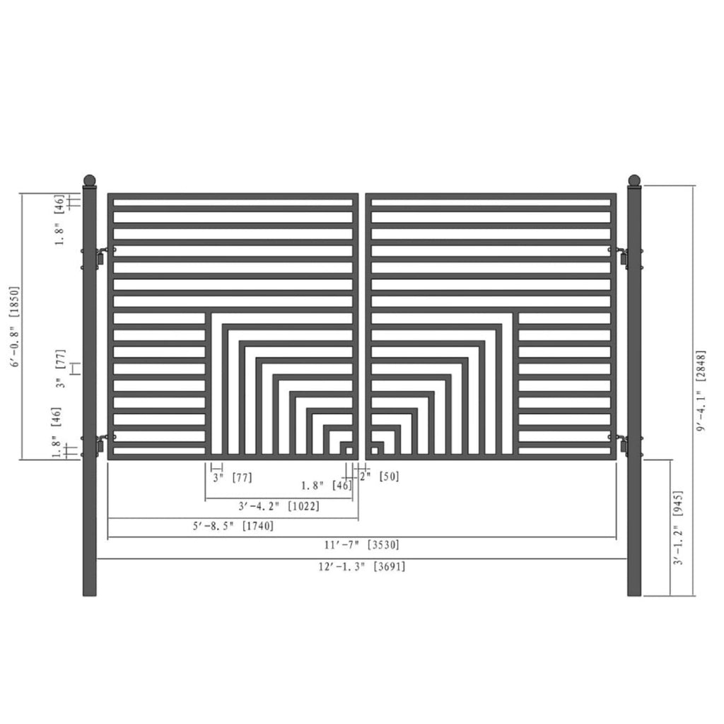 ALEKO FLORENCE Steel Dual Swing Driveway Gate (SAK48168)-SASKBY