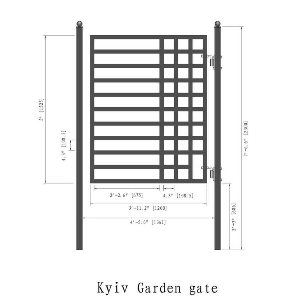 ALEKO KYIV Style Steel Pedestrian Gate, 5FT (SAK45810)-SAKSBY
