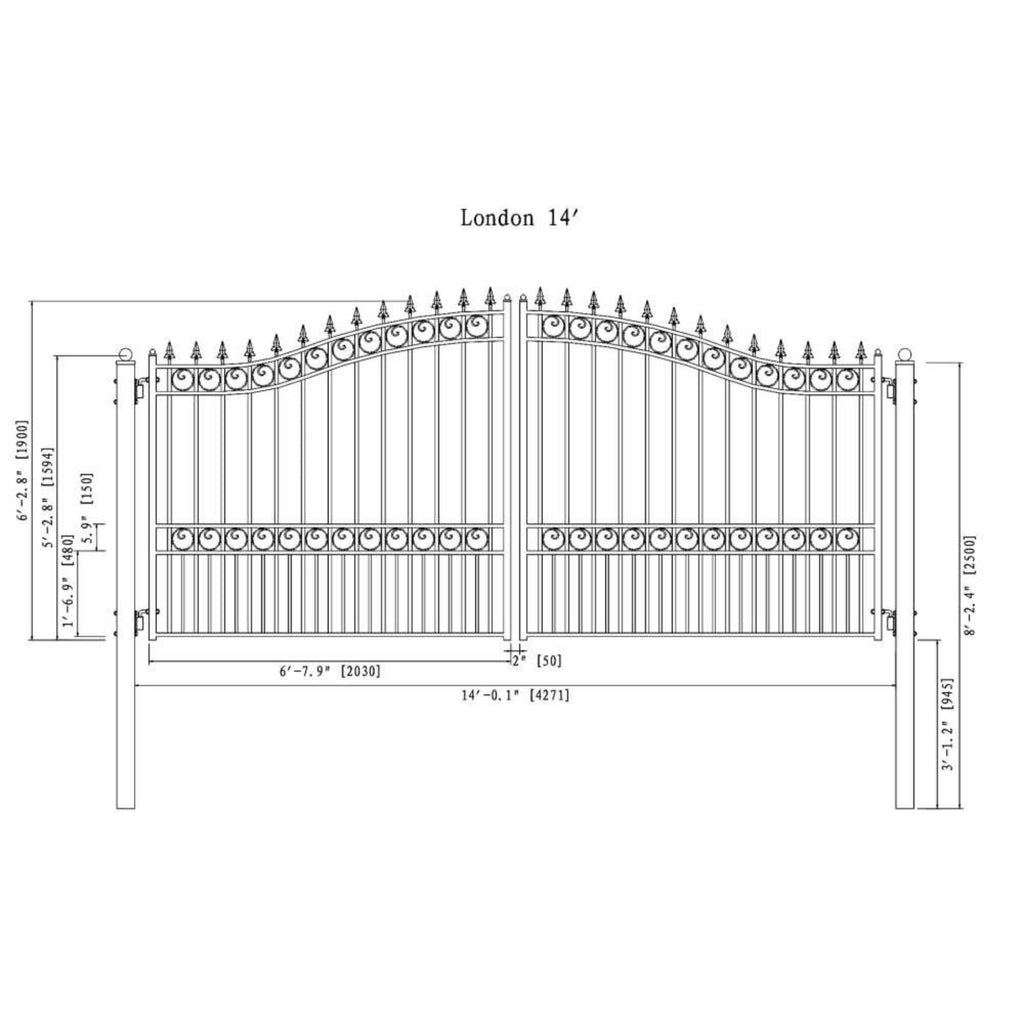 ALEKO LONDON Steel Dual Swing Driveway Gate (SAK48520)-SAKSBY