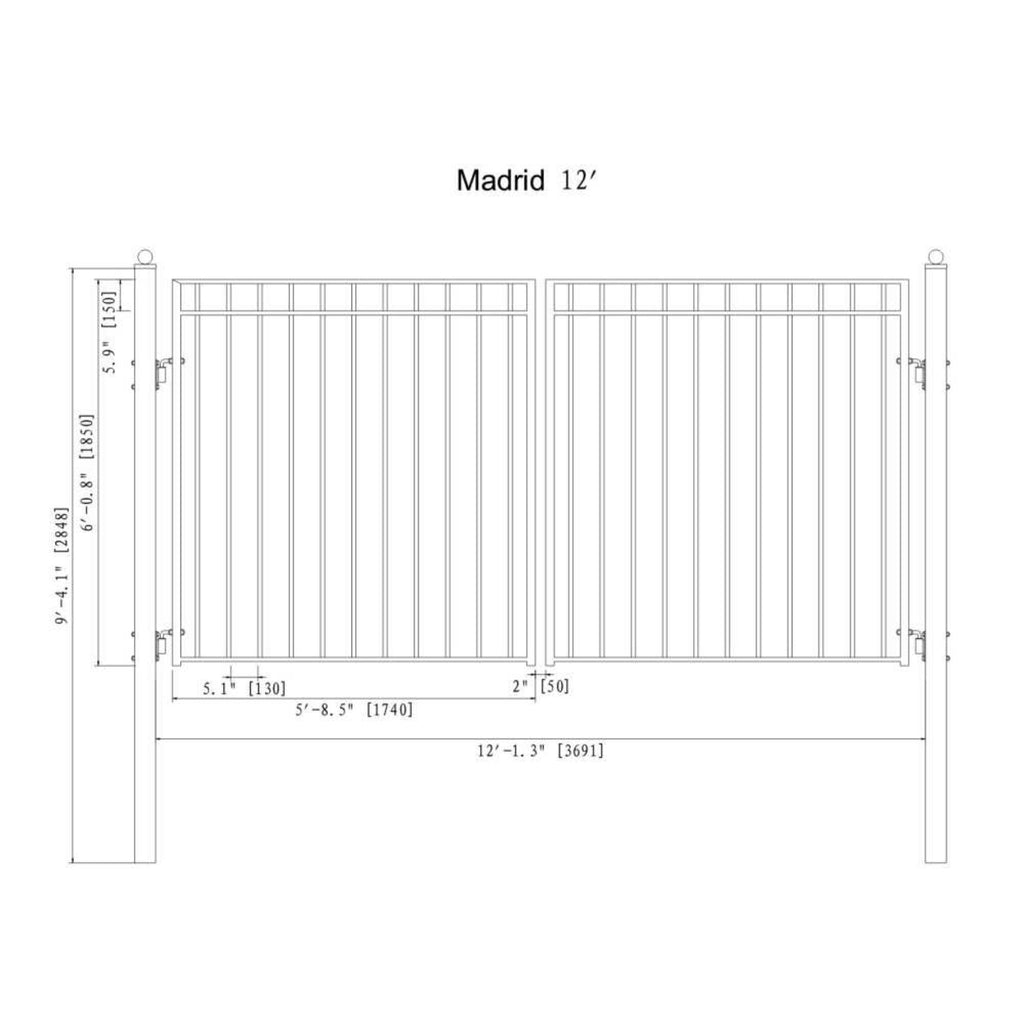 ALEKO MADRID Style Steel Dual Swing Driveway Gate (SAK38546)-SAKSBY