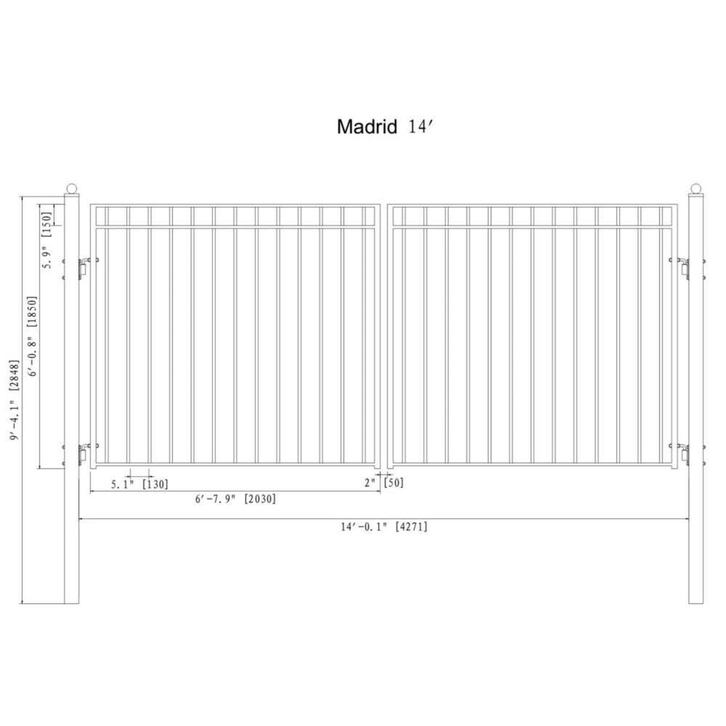 ALEKO MADRID Style Steel Dual Swing Driveway Gate (SAK38546)-SAKSBY