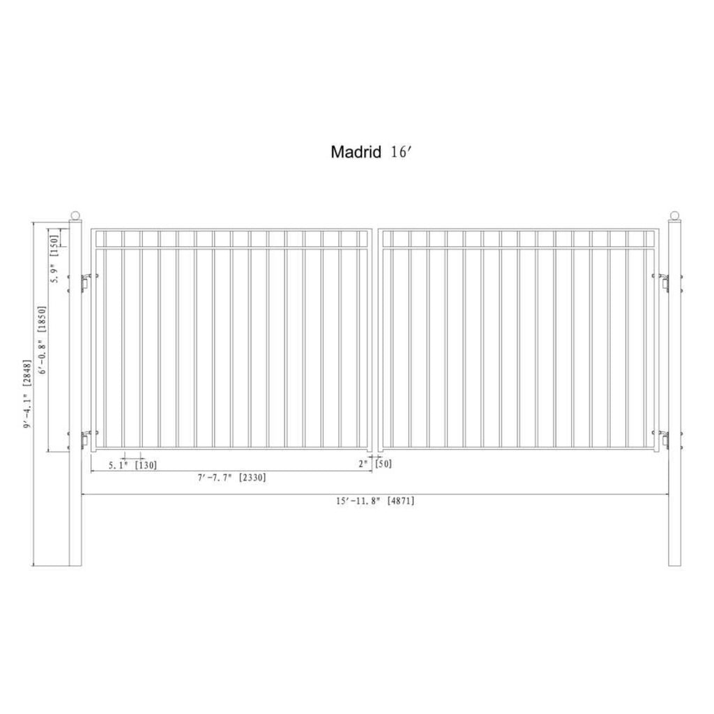 ALEKO MADRID Style Steel Dual Swing Driveway Gate (SAK38546)-SAKSBY