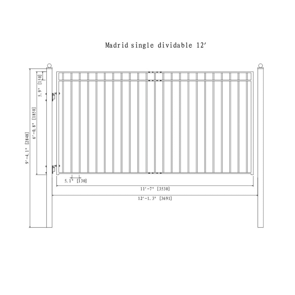 ALEKO Madrid Style Steel Single Swing Driveway Gate (SAK53219)-SAK