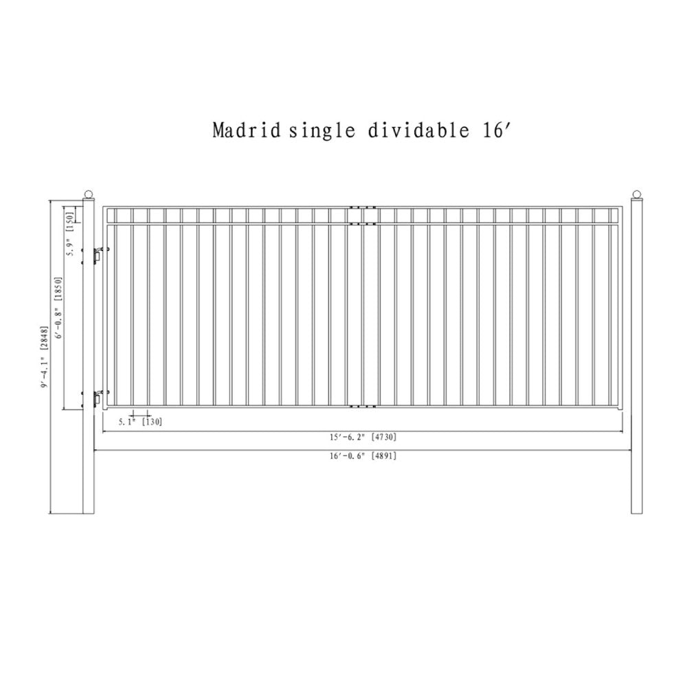 ALEKO Madrid Style Steel Single Swing Driveway Gate (SAK53219)-SAK