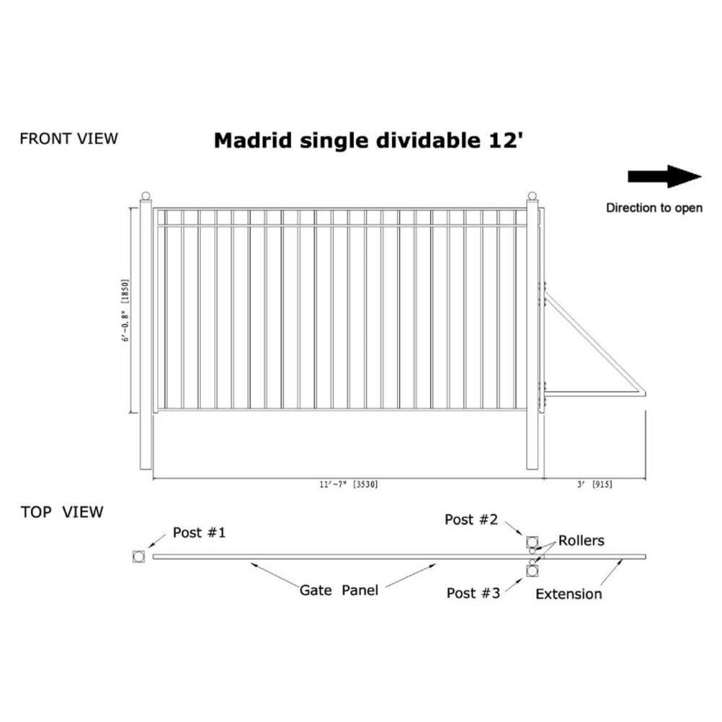 ALEKO Madrid Style Steel Sliding Driveway Gate (SAK23857)-SASKBY
