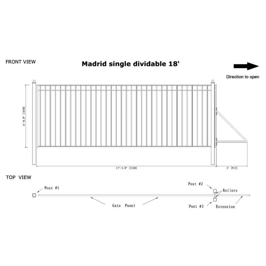 ALEKO Madrid Style Steel Sliding Driveway Gate (SAK23857)-SASKBY