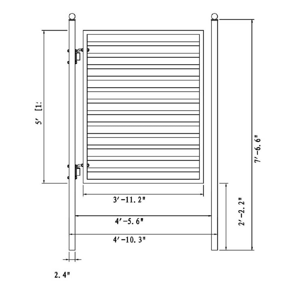 ALEKO MILAN Steel Pedestrian Gate, 5FT (SAK41975)-SAKSBY