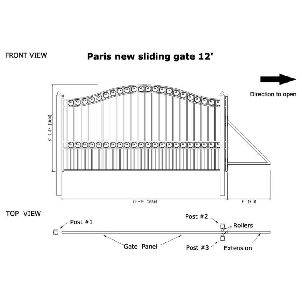 ALEKO PARIS Style Steel Sliding Driveway Gate (SAK14850)-SAKSBY