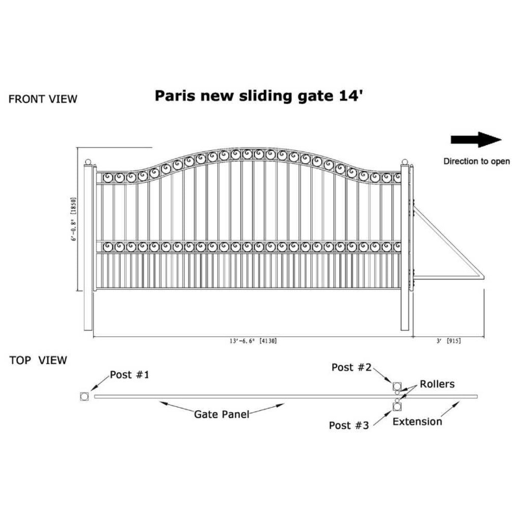 ALEKO PARIS Style Steel Sliding Driveway Gate (SAK14850)-SAKSBY
