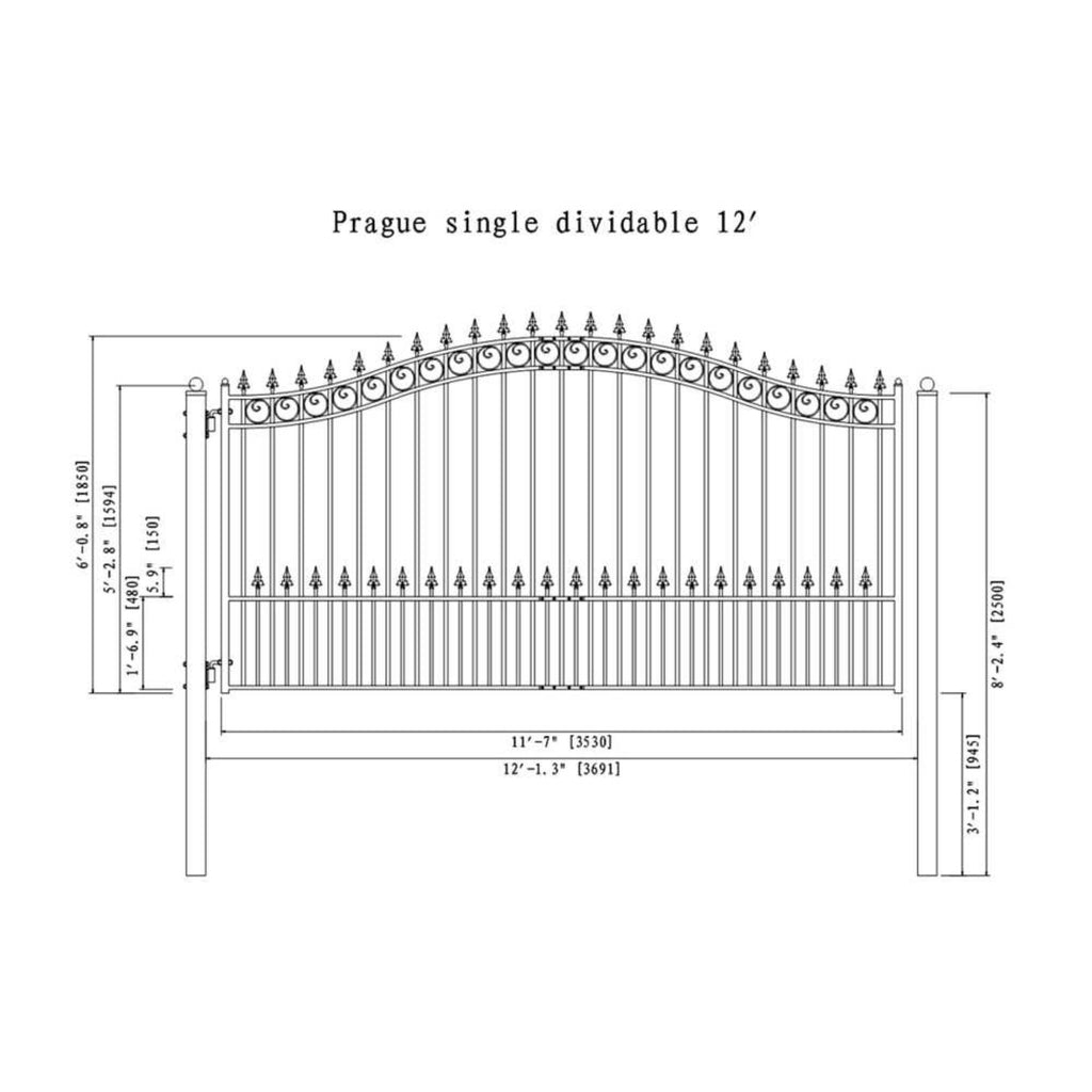 ALEKO PRAGUE Steel Dual Swing Driveway Gate (SAK48530)-SAKSBY