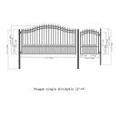 ALEKO Prague Style Steel Single Swing Driveway Gate With Pedestrian Gate (SAK98036)-SAKSBY