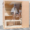 Aleko 6-Person Premium Canadian Hemlock Indoor Wet Dry Sauna With LED Lights (SAK83174)