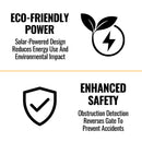 ALEKO Premium Sliding Gate Opener Solar Kit – 950 lbs Capacity, AR900 Model (SAK73654) Saksby – Features View