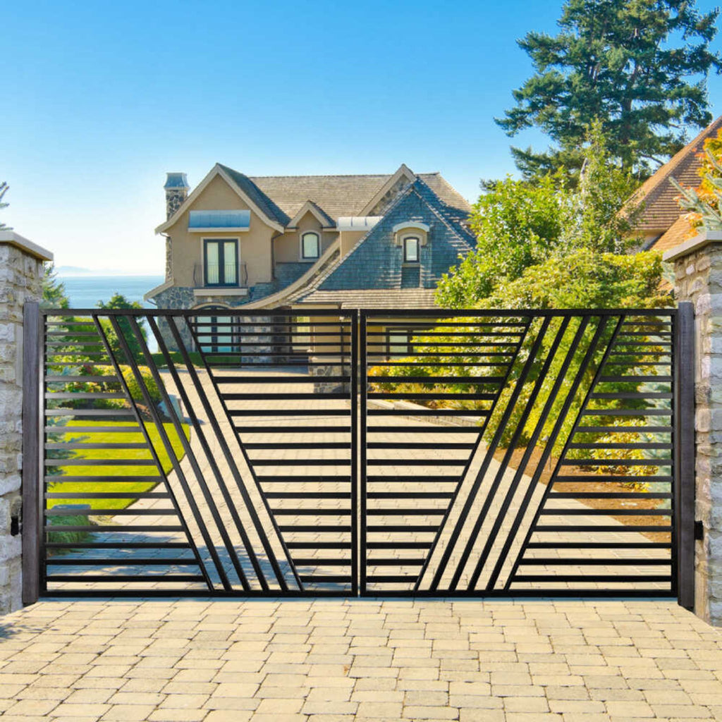 ALEKO Sofia Style Steel Dual Swing Driveway Gate (SAK87214)-SASKBY