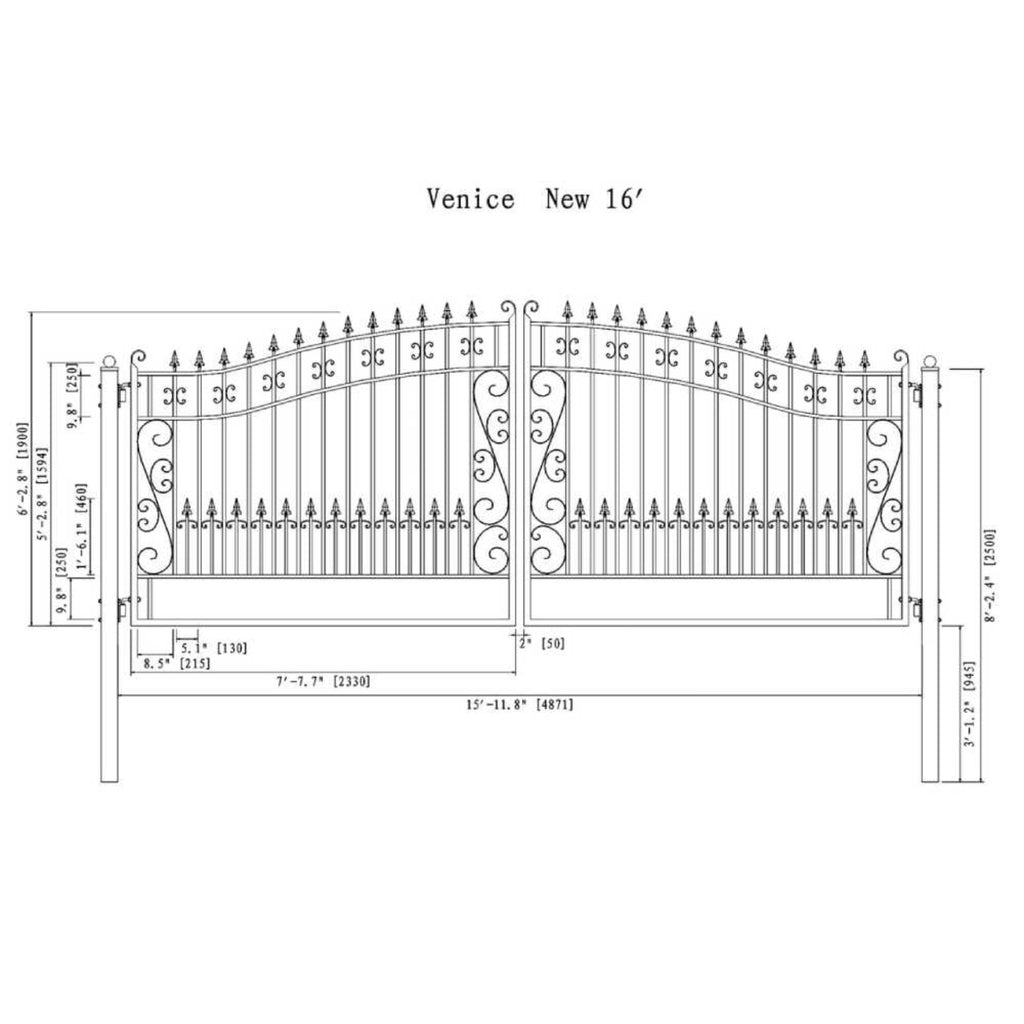 ALEKO Venice Style Steel Dual Swing Driveway Gate (SAK68025)-SAKSBY