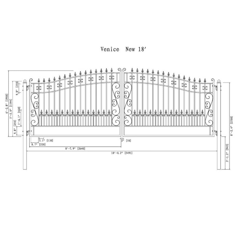 ALEKO Venice Style Steel Dual Swing Driveway Gate (SAK68025)-SAKSBY