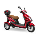 Bespoke Regal Premium Electric Mobility Scooter With Electronic Speed Control 400lbs Red SAK28351 Saksby - With Brown Seat And Chrome Rims