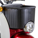Bespoke Supreme Premium Electric Mobility Scooter With Electronic Speed Control 400lbs Red And White Sak28351 Saksby - Front Basket With Black Seat And Chrome Rims