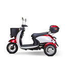 Bespoke Supreme Premium Electric Mobility Scooter With Electronic Speed Control 400lbs Red And White Sak28351 Saksby - Left View With Black Seat And Chrome Rims