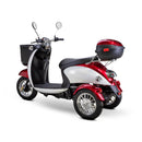 Bespoke Supreme Premium Electric Mobility Scooter With Electronic Speed Control 400lbs Red And White Sak28351 Saksby - Rear Left View With Black Seat And Chrome Rims