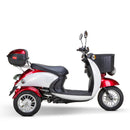 Bespoke Supreme Premium Electric Mobility Scooter With Electronic Speed Control 400lbs Red And White SAK28351 Saksby - Right View With Black Seat And Chrome Rims