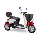 Bespoke Supreme Premium Electric Mobility Scooter With Electronic Speed Control 400lbs Red And White SAK28351 Saksby - With Black Seat And Chrome Rims