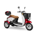 Bespoke Supreme Premium Electric Mobility Scooter With Electronic Speed Control 400lbs Red And White Sak28351 Saksby - With Brown Seat And Chrome Rims