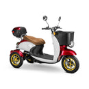 Bespoke Supreme Premium Electric Mobility Scooter With Electronic Speed Control 400lbs Red And White Sak28351 Saksby - With Brown Seat And Gold Rims