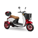 Bespoke Supreme Premium Electric Mobility Scooter With Electronic Speed Control 400lbs Red And White Sak28351 Saksby - With Brown Seat And Red Rims