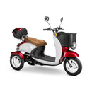 Bespoke Supreme Premium Electric Mobility Scooter With Electronic Speed Control 400lbs Red And White Sak28351 Saksby - With Brown Seat And White Rims
