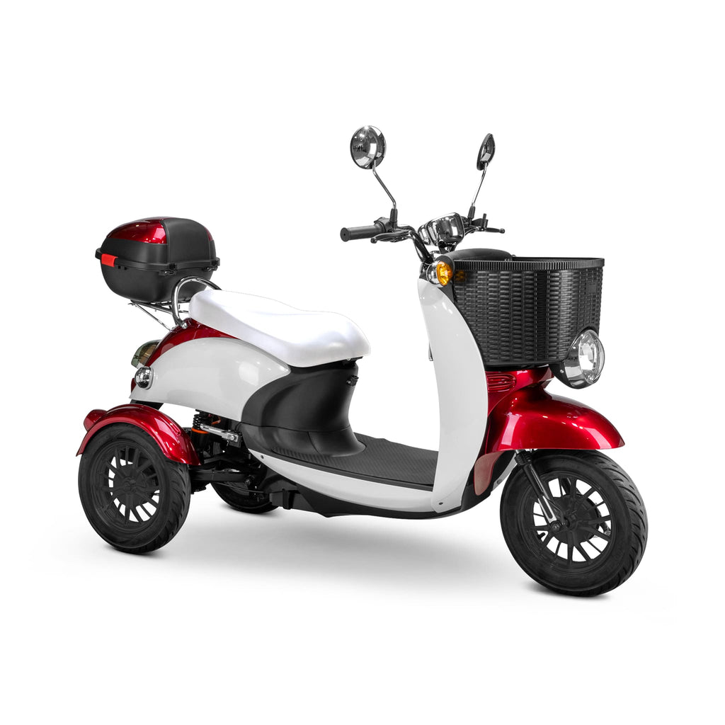 Bespoke Supreme Premium Electric Mobility Scooter With Electronic Speed Control 400lbs Red And White Sak28351 Saksby - With White Seat And Black Rims