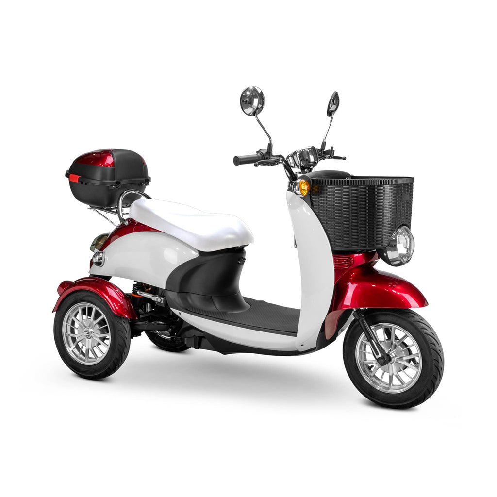 Bespoke Supreme Premium Electric Mobility Scooter With Electronic Speed Control 400lbs Red And White Sak28351 Saksby - With White Seat And Chrome Rims