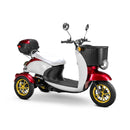Bespoke Supreme Premium Electric Mobility Scooter With Electronic Speed Control 400lbs Red And White Sak28351 Saksby - With White Seat And Gold Rims