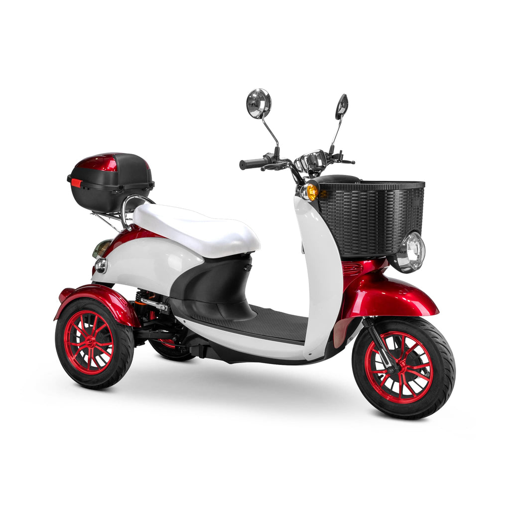 Bespoke Supreme Premium Electric Mobility Scooter With Electronic Speed Control 400lbs Red And White Sak28351 Saksby - With White Seat And Red Rims