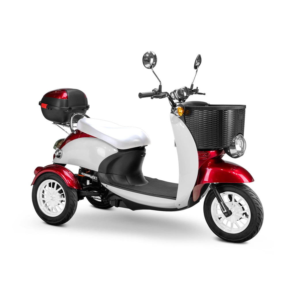 Bespoke Supreme Premium Electric Mobility Scooter With Electronic Speed Control 400lbs Red And White Sak28351 Saksby - With White Seat And White Rims