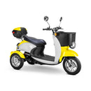 Bespoke Supreme Premium Electric Mobility Scooter With Electronic Speed Control 400lbs Yellow And White Sak28351 Saksby - With Black Seat And Chrome Rims