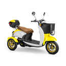 Bespoke Supreme Premium Electric Mobility Scooter With Electronic Speed Control 400lbs Yellow And White Sak28351 Saksby - With Brown Seat And Gold Rims