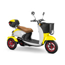 Bespoke Supreme Premium Electric Mobility Scooter With Electronic Speed Control 400lbs Yellow And White Sak28351 Saksby - With Brown Seat And Red Rims