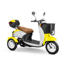 Bespoke Supreme Premium Electric Mobility Scooter With Electronic Speed Control 400lbs Yellow And White Sak28351 Saksby - With Brown Seat And White Rims