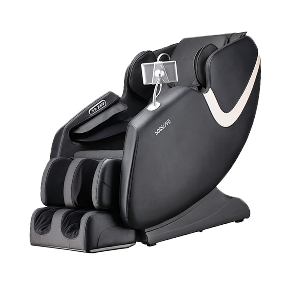 Bosscare Full Body Zero Gravity Shiatsu Recliner Massage Chair With AI Voice And App Control Black SAK52960 Saksby - Front Left View