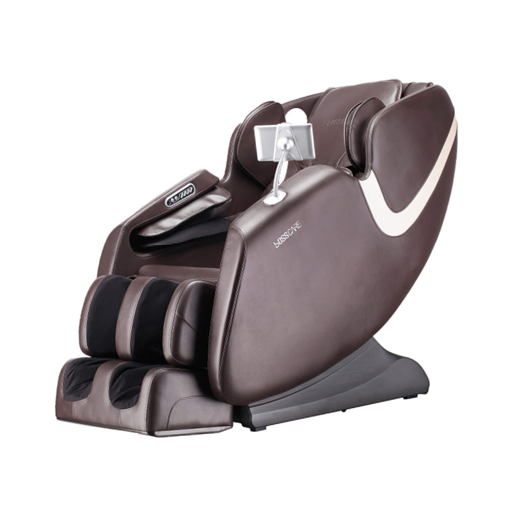 Bosscare Full Body Zero Gravity Shiatsu Recliner Massage Chair With AI Voice And App Control Brown SAK52960 Saksby - Front Left View