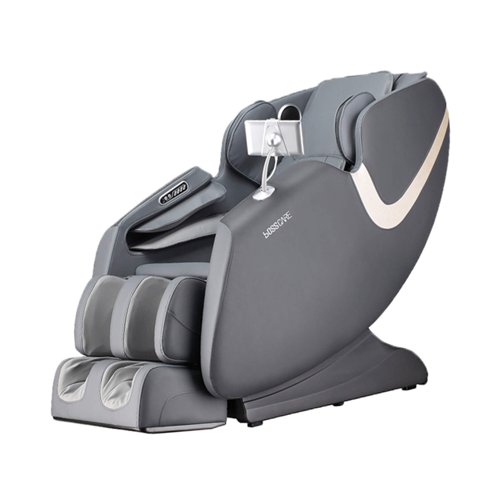 Bosscare Full Body Zero Gravity Shiatsu Recliner Massage Chair With AI Voice And App Control Gray SAK52960 Saksby - Front Left View