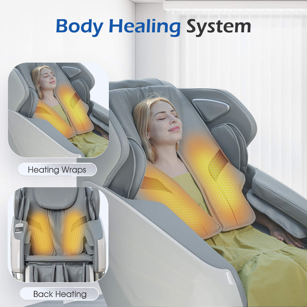 Bosscare Premium Full Body Zero Gravity Massage Chair With AI Voice And App Control Gray SAK35970 Saksby - Body Healing System