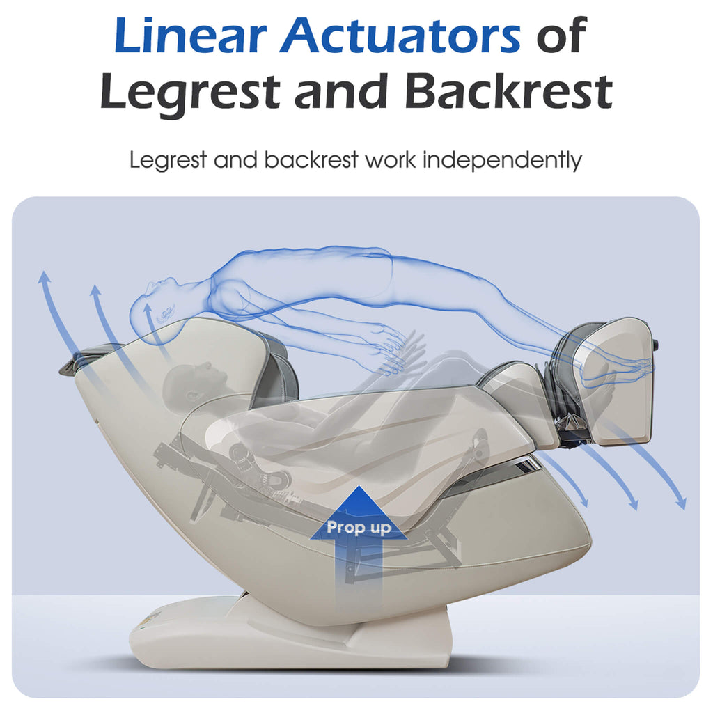 Bosscare Premium Full Body Zero Gravity Massage Chair With AI Voice And App Control Gray SAK35970 Saksby - Linear Actuators