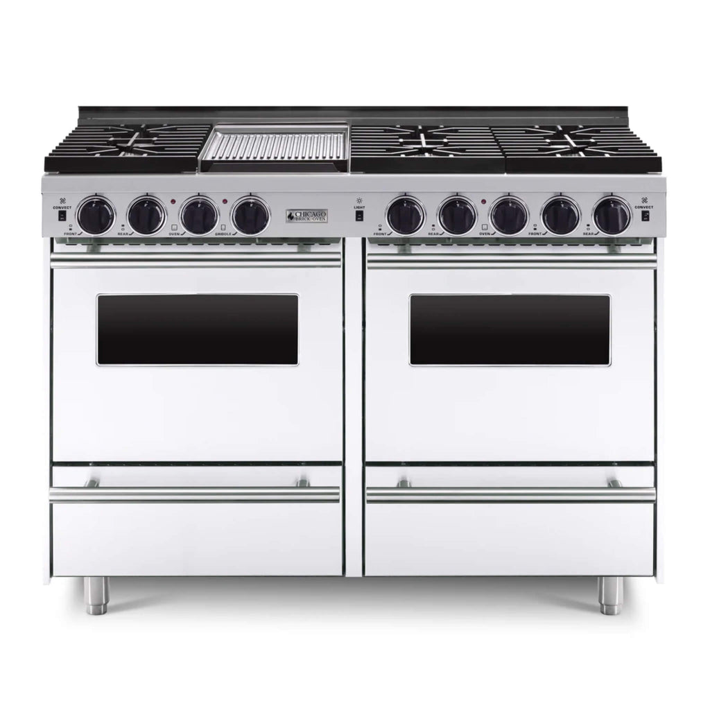 CBO 48" All Gas Convection Range With Sealed Burners SAKSBY - White Regular View