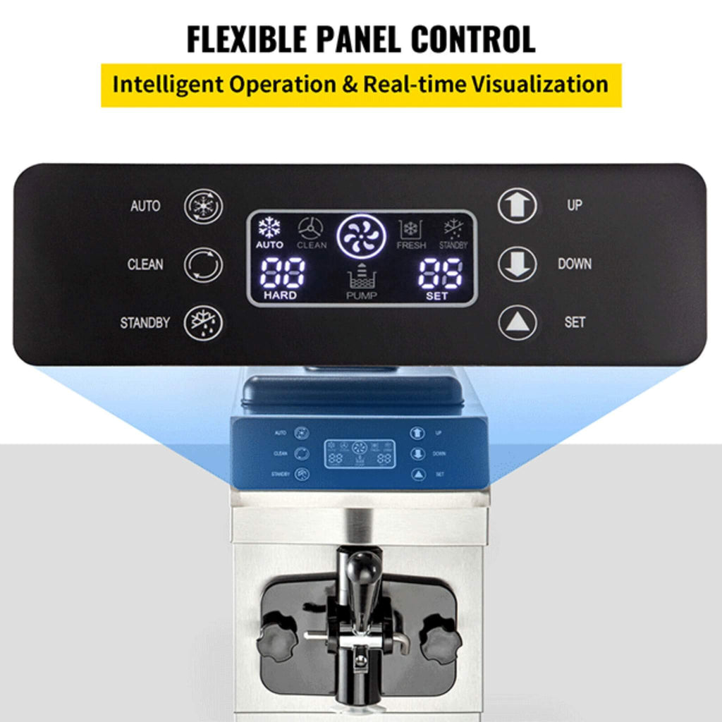 Commercial Single Flavor Soft Serve Ice Cream Machine Maker, 13L/H (SAK84035) - Saksby Wholesale - Control Panel View