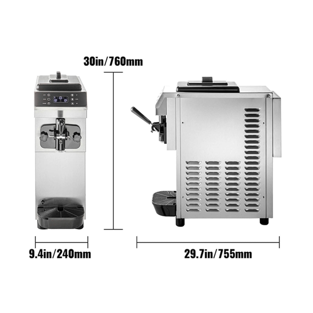 Commercial Single Flavor Soft Serve Ice Cream Machine Maker, 13L/H (SAK84035) - Saksby Wholesale - Dimension View